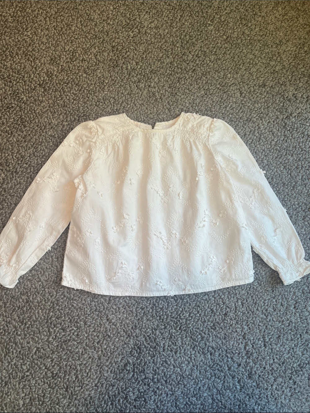 Bonpoint girls’ White Embroidered Long-Sleeve Top